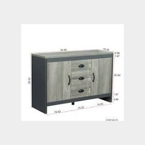 SOLID WOOD FINISH SIDEBOARD WITH DOOR CABINETS