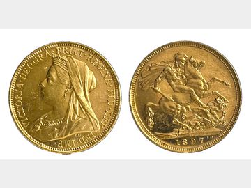1897 VICTORIA OLD HEAD SYDNEY MINT GOLD SOVEREIGN