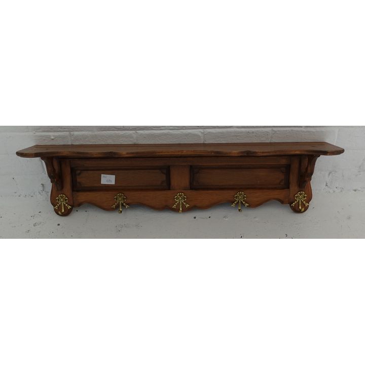 BELGIAN OAK WALL HANGING COAT RACK