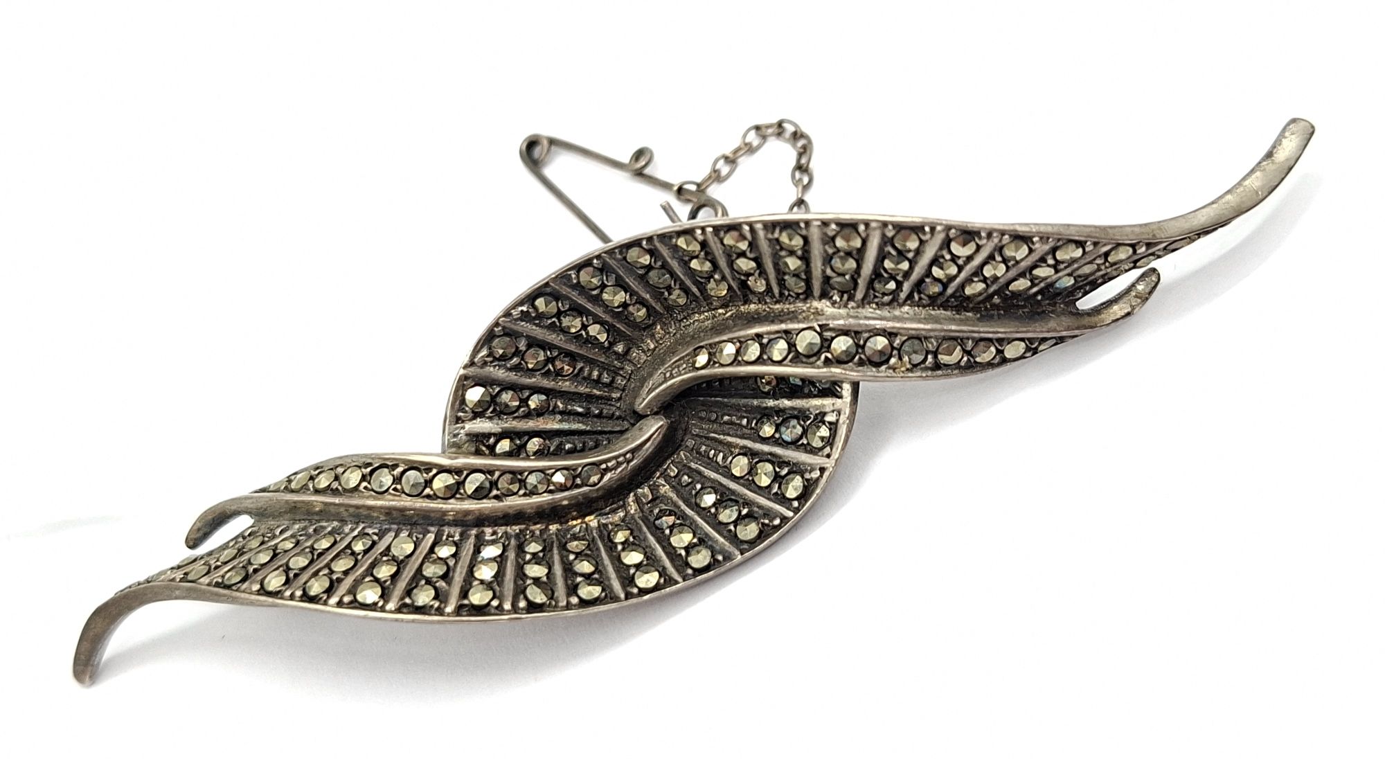 Sterling Silver Marcasite Brooch