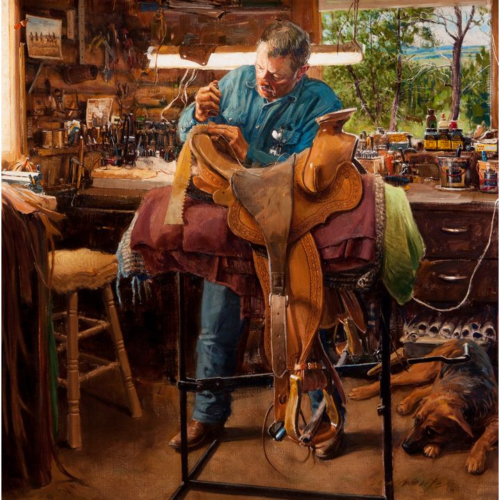 Loren Entz (1949- ), Bill Allison, Saddle Maker, Roundup, MT