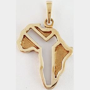 18CT YELLOW GOLD SHAPE OF AFRICA PENDANT - 51929/020
