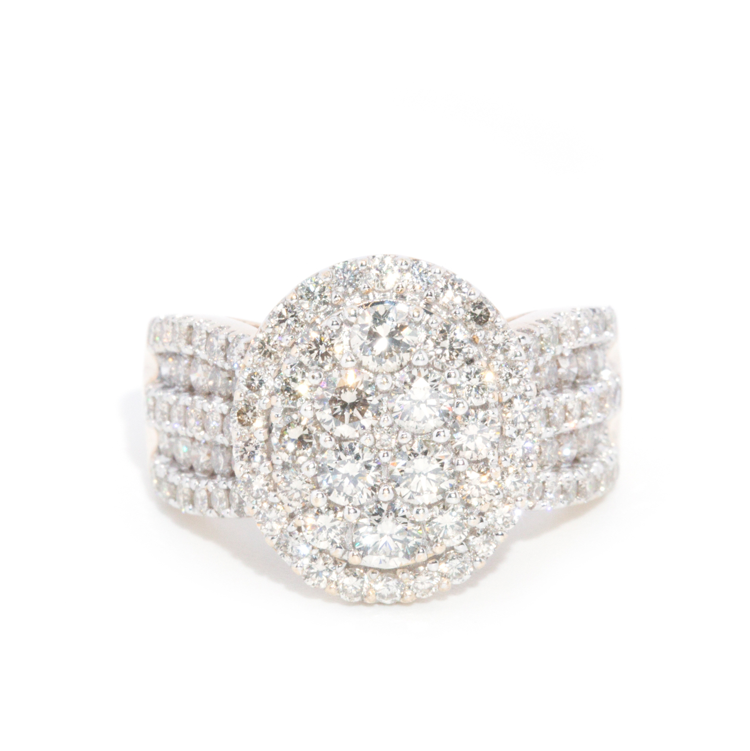 1.75 Carat Diamond Cluster Ring in 9ct Gold