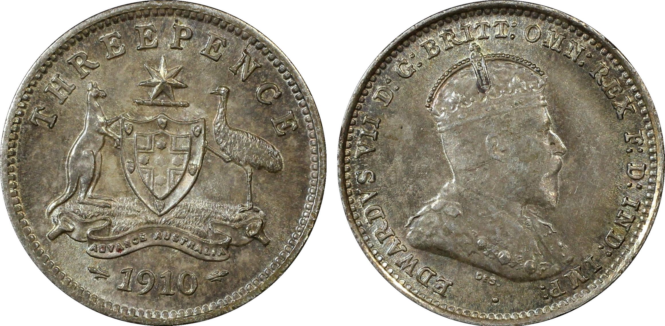 Edward VII, Threepence, 1910, PCGS MS64