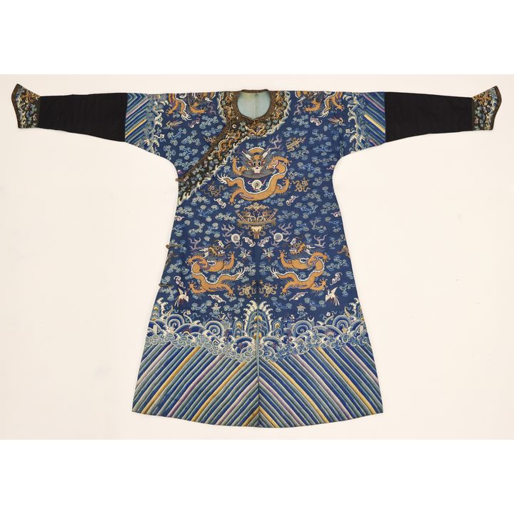 Chinese Silk Embroidered Imperial Dragon Robe