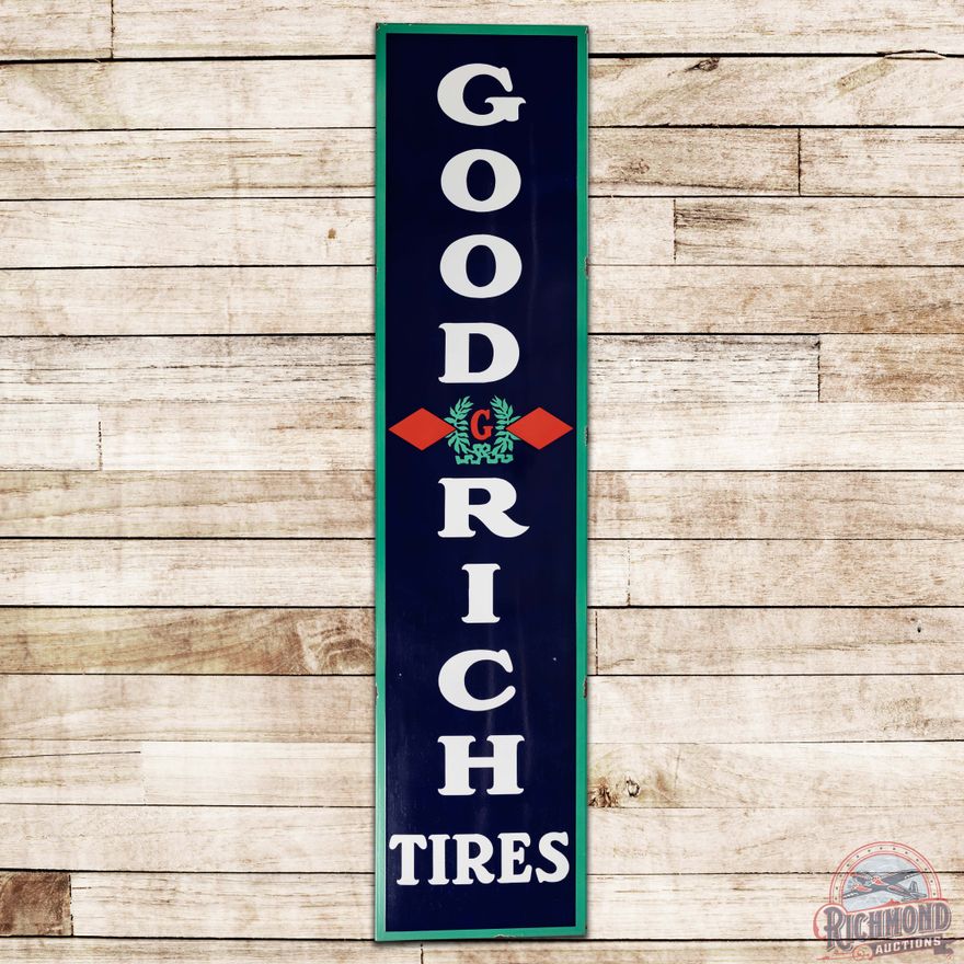 Goodrich Tires Vertical SS Porcelain Sign w/ Logo