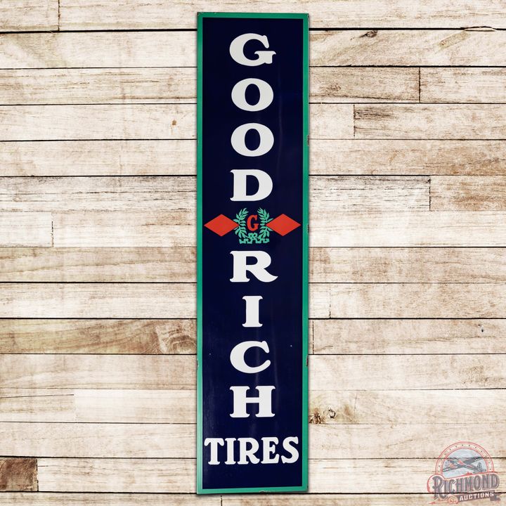Goodrich Tires Vertical SS Porcelain Sign w/ Logo