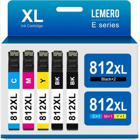 LEMERO REMANUFACTURED 812XL INK CARTRIDGE REPLACEMENT FOR EPSON 812XL T812XL INK CARTRIDGES COMBO PACK FOR WORKFORCE PRO WF-7840 W