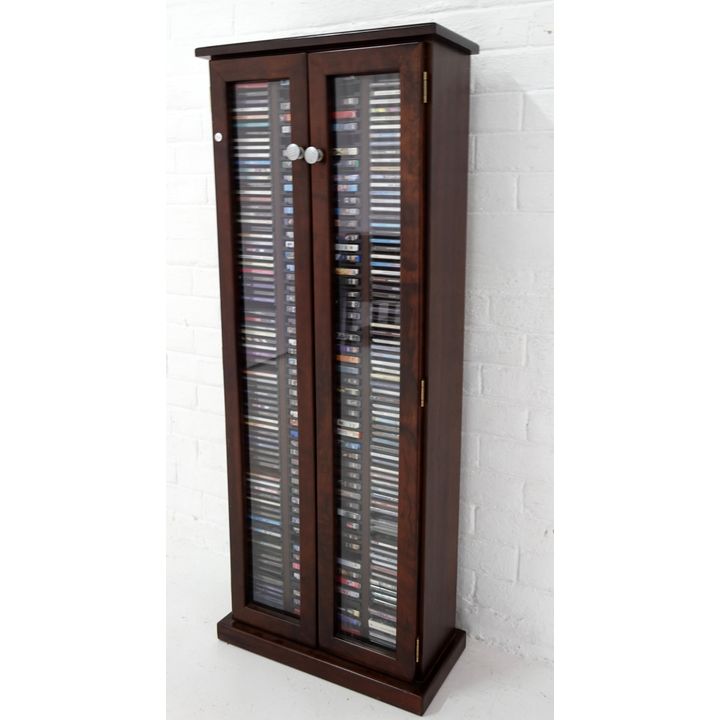 CD AND DVD RACK WITH CONTENTS