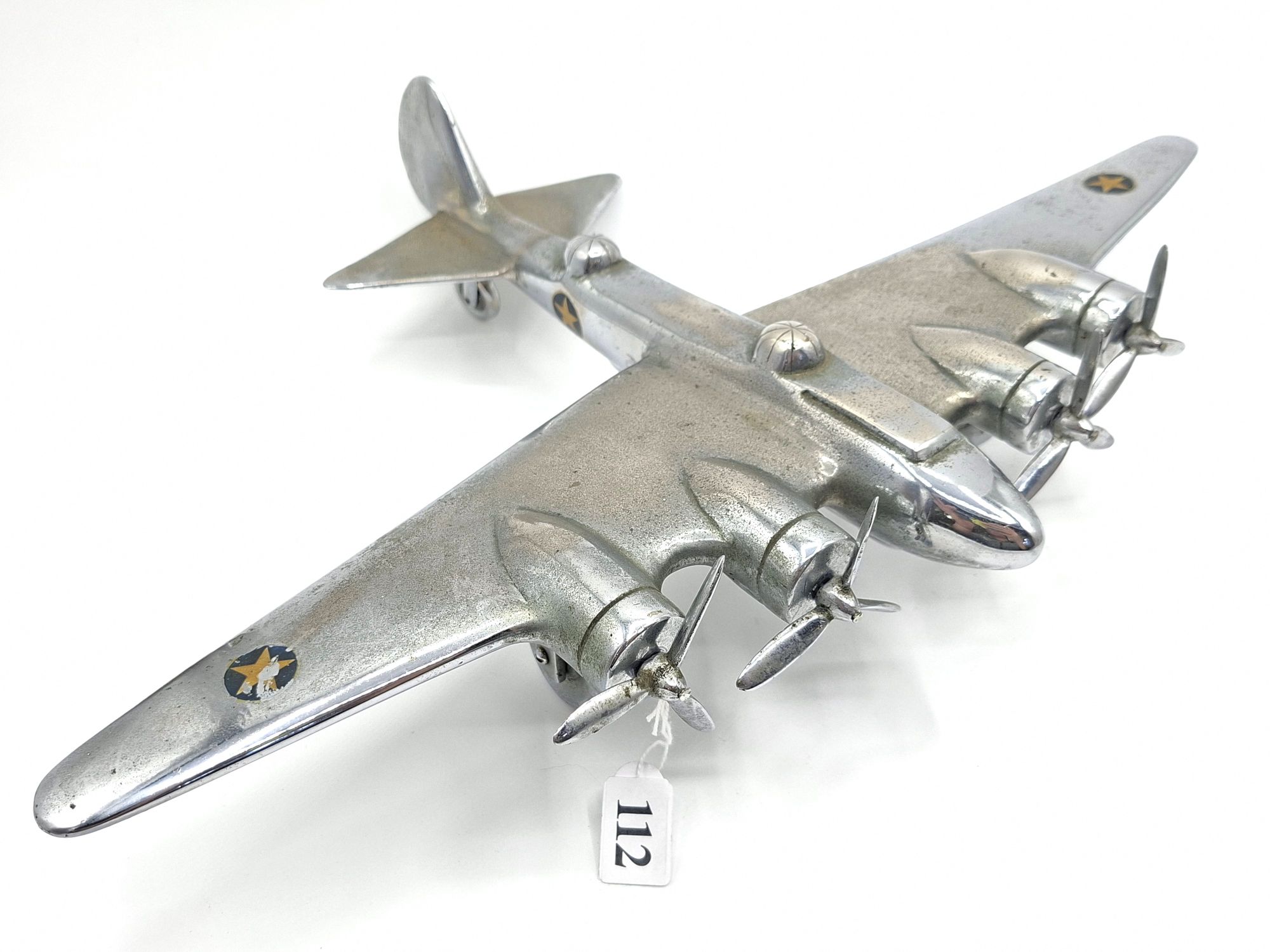 112 · WWII CHROME AEROPLANE MODEL