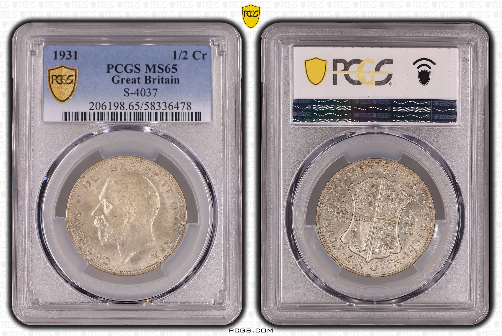 Great Britain, George V, Half Crown, 1931, PCGS MS65