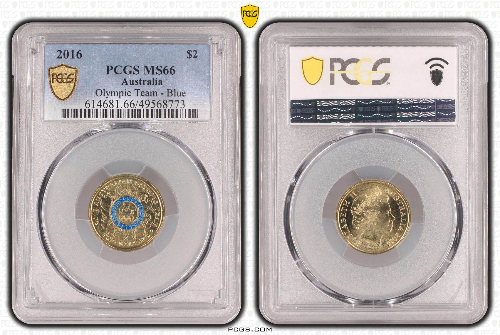 Olympic Team - Blue , Two Dollar, 2016, PCGS MS66