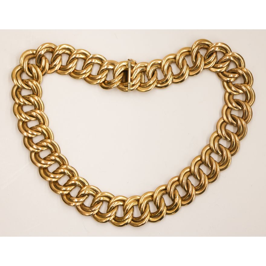 Italian 14k Large Fancy Link Necklace