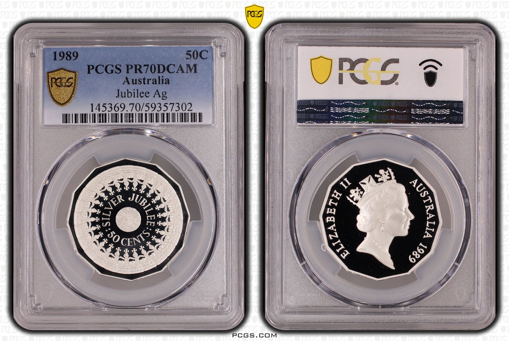 Elizabeth II, Jubilee Silver, Fifty Cent, 1989, PCGS PR70DCAM