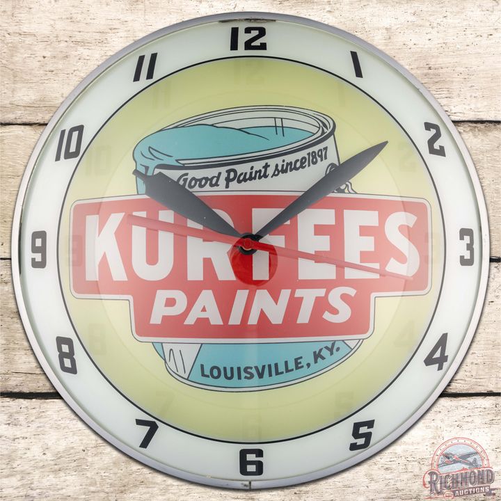 Kurfees Paints 15" Double Bubble Advertising Clock Louisville KY