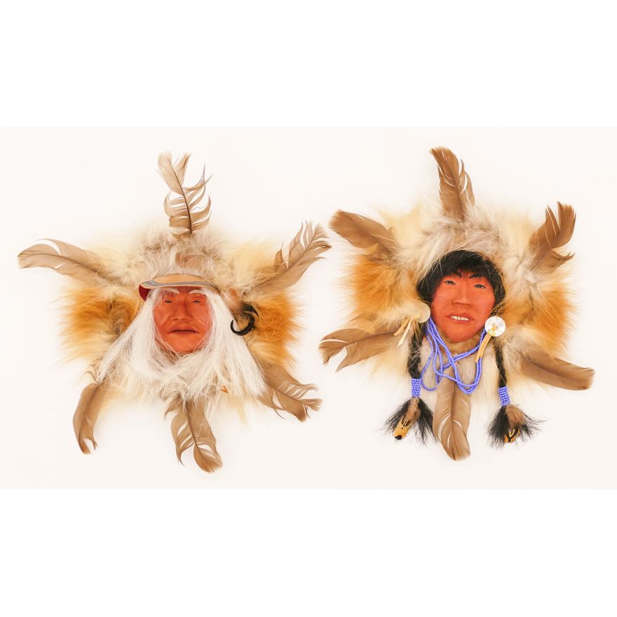 Pair Lackhurst Indian Wall Masks- 10''