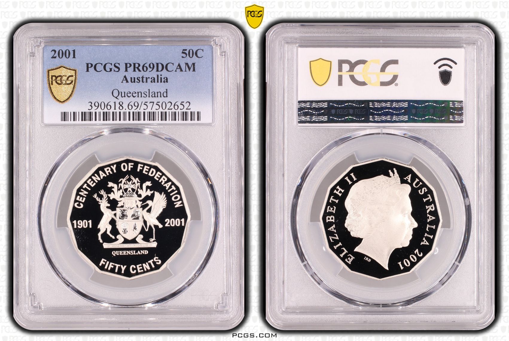 Queensland, Fifty Cent, 2001, PCGS PR69DCAM
