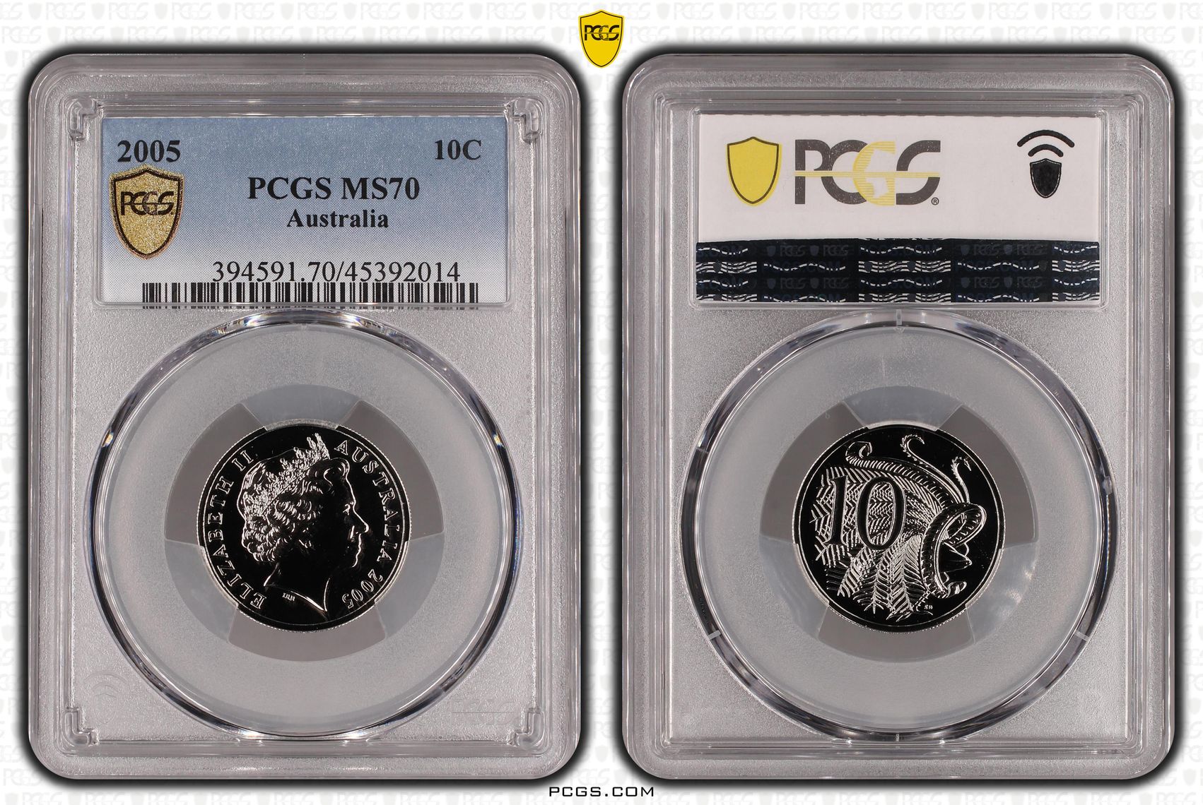 2005 Australia Ten Cent, 10c PCGS - MS70 POP 12/0 -014