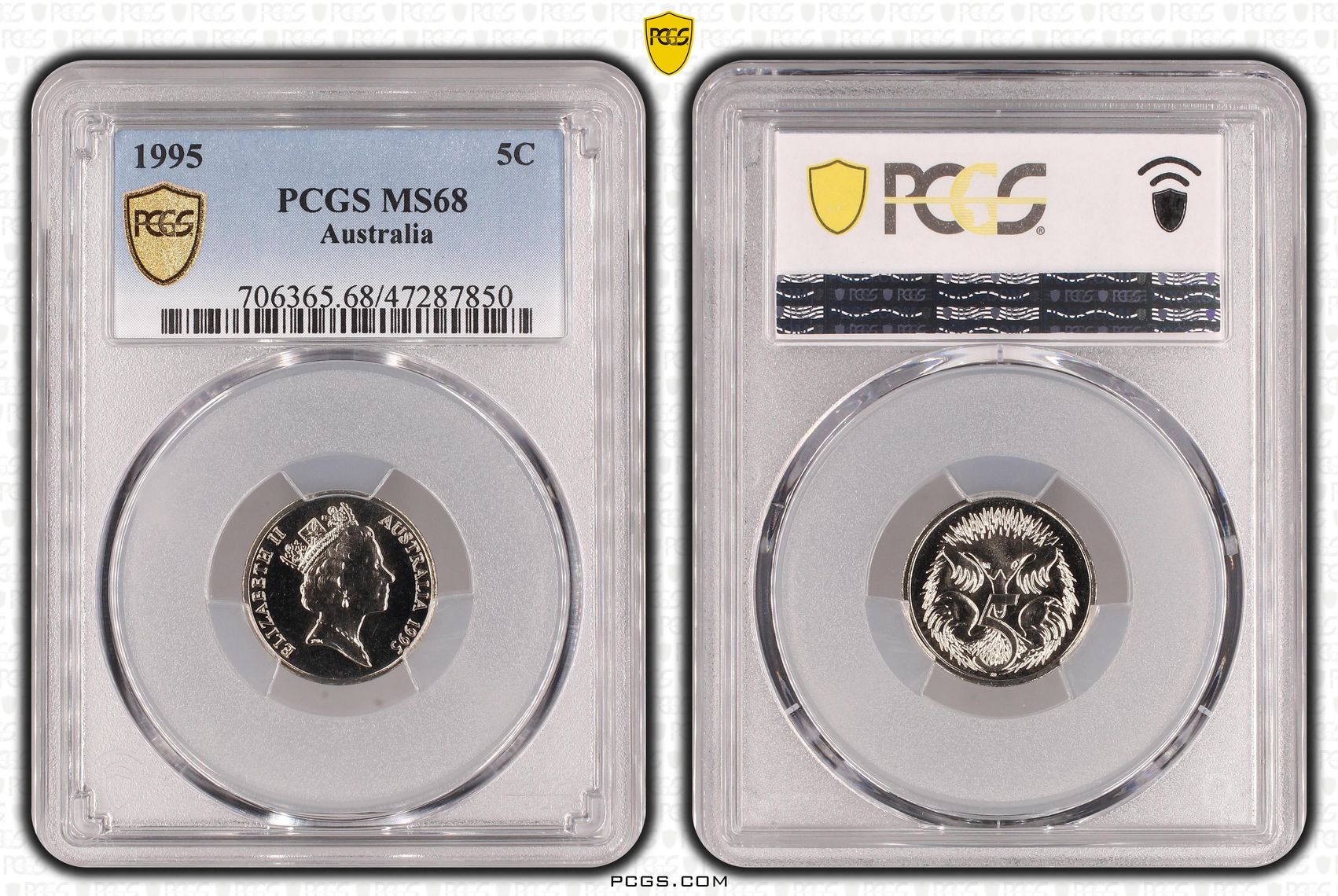 Elizabeth II, Five Cent, 1995, PCGS MS68