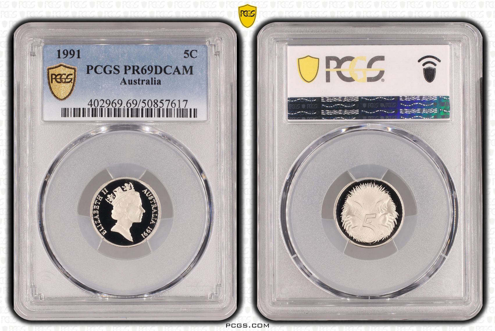 Five Cent, 1991, PCGS PR69DCAM
