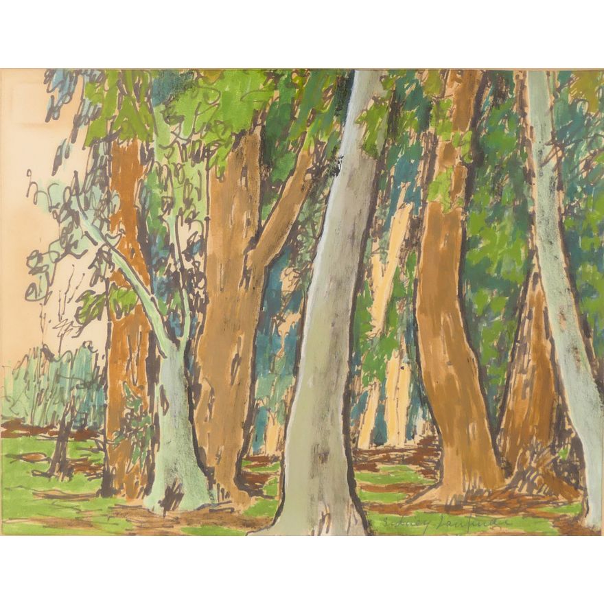 Sidney Laufman (1891-1985 New York/France) 'Edge of the Forest' Watercolor