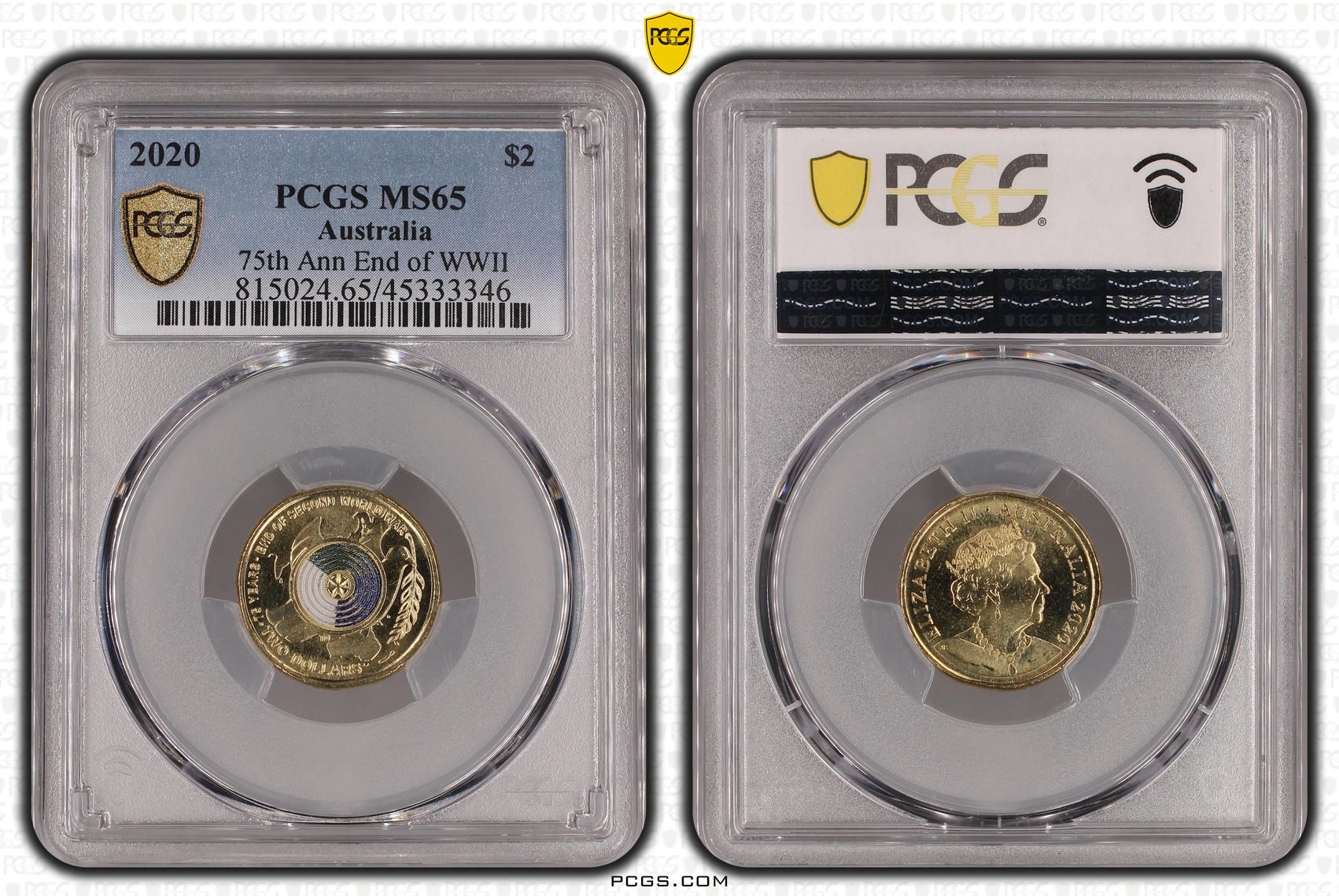 75th Ann End of WWII, Two Dollar, 2020, PCGS MS65