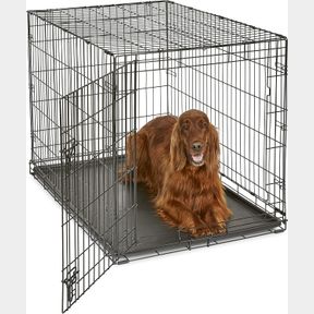 NEW WORLD PET PRODUCTS FOLDING METAL DOG CRATE; SINGLE DOOR 42"