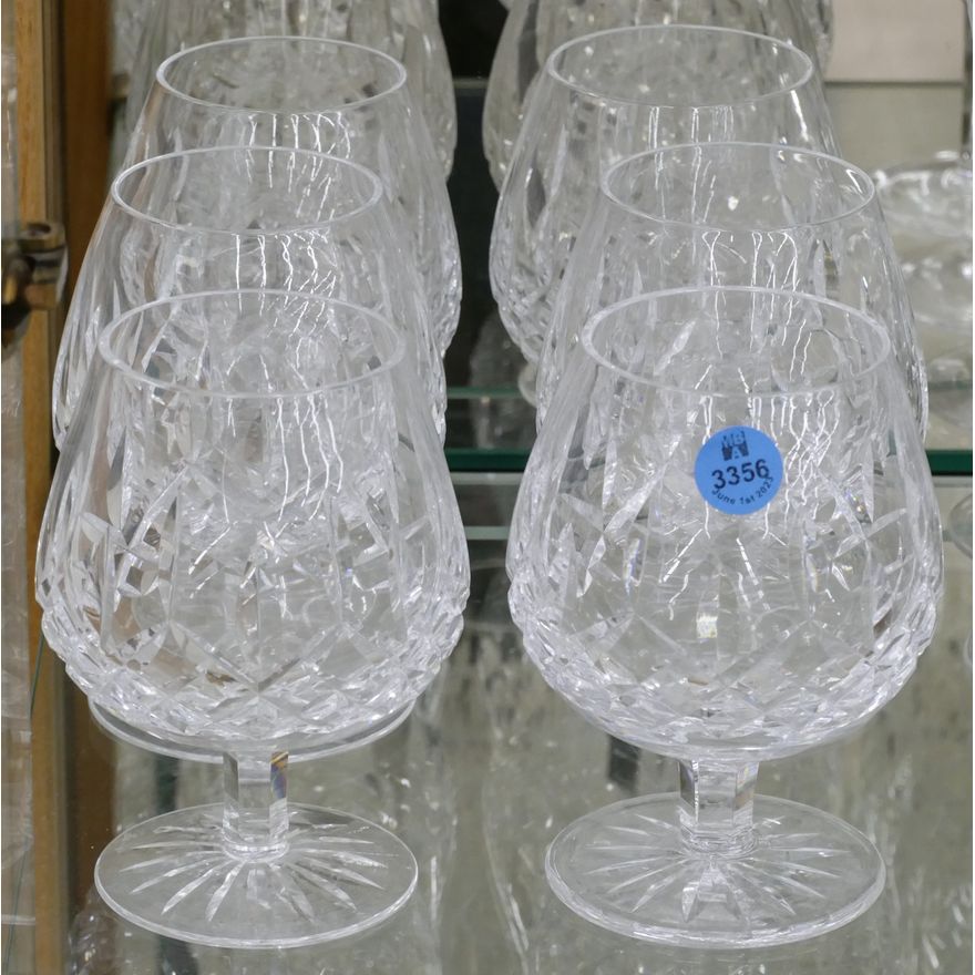 Set 6 Waterford Lismore Crystal Snifters