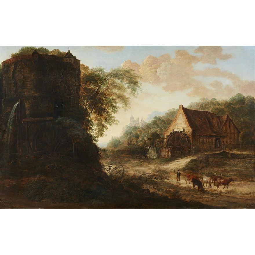 Gillis Neyts, Landscape with a Water Mill and Tower