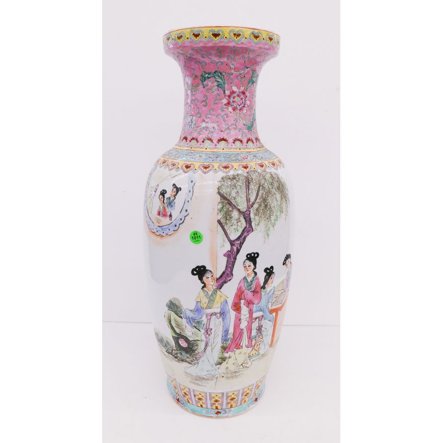 Large Chinese Famille Rose Porcelain Vase- 24''