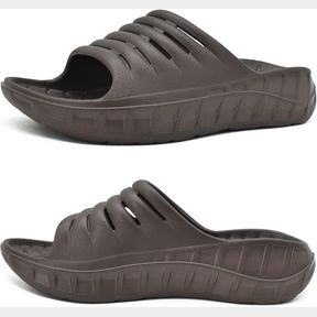 KuaiLu Mens Recovery Sandals Gym Bathroom Shower Bath Slippers Sport Cushion Athletic Slides Orthotic Plantar Grey Size 13