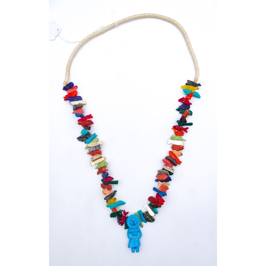 Exceptional Zuni Fetish Bead Necklace 26''