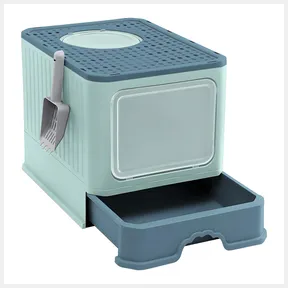 Foldable Cat Litter Box With Lid Easy to Scoop Anti Splashing Scoop |
