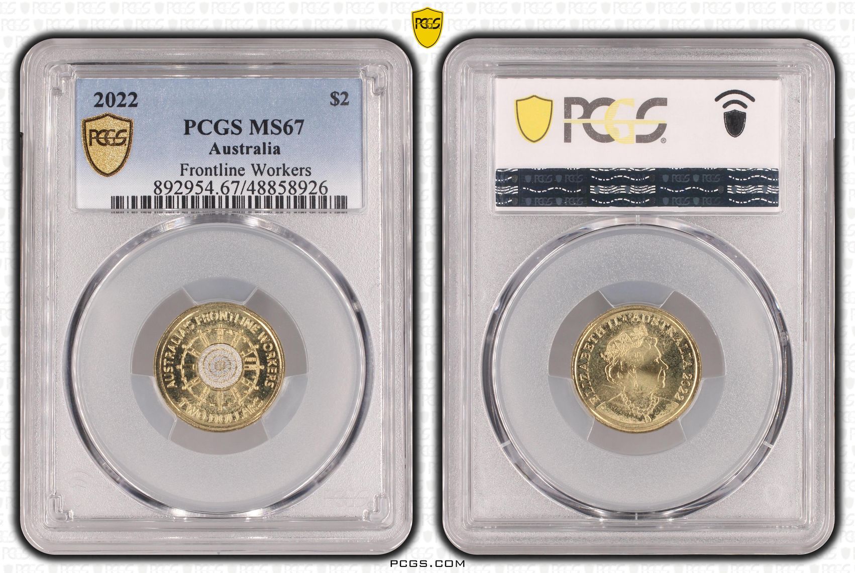 Frontline Workers Colorized , Two Dollar, 2022, PCGS MS67