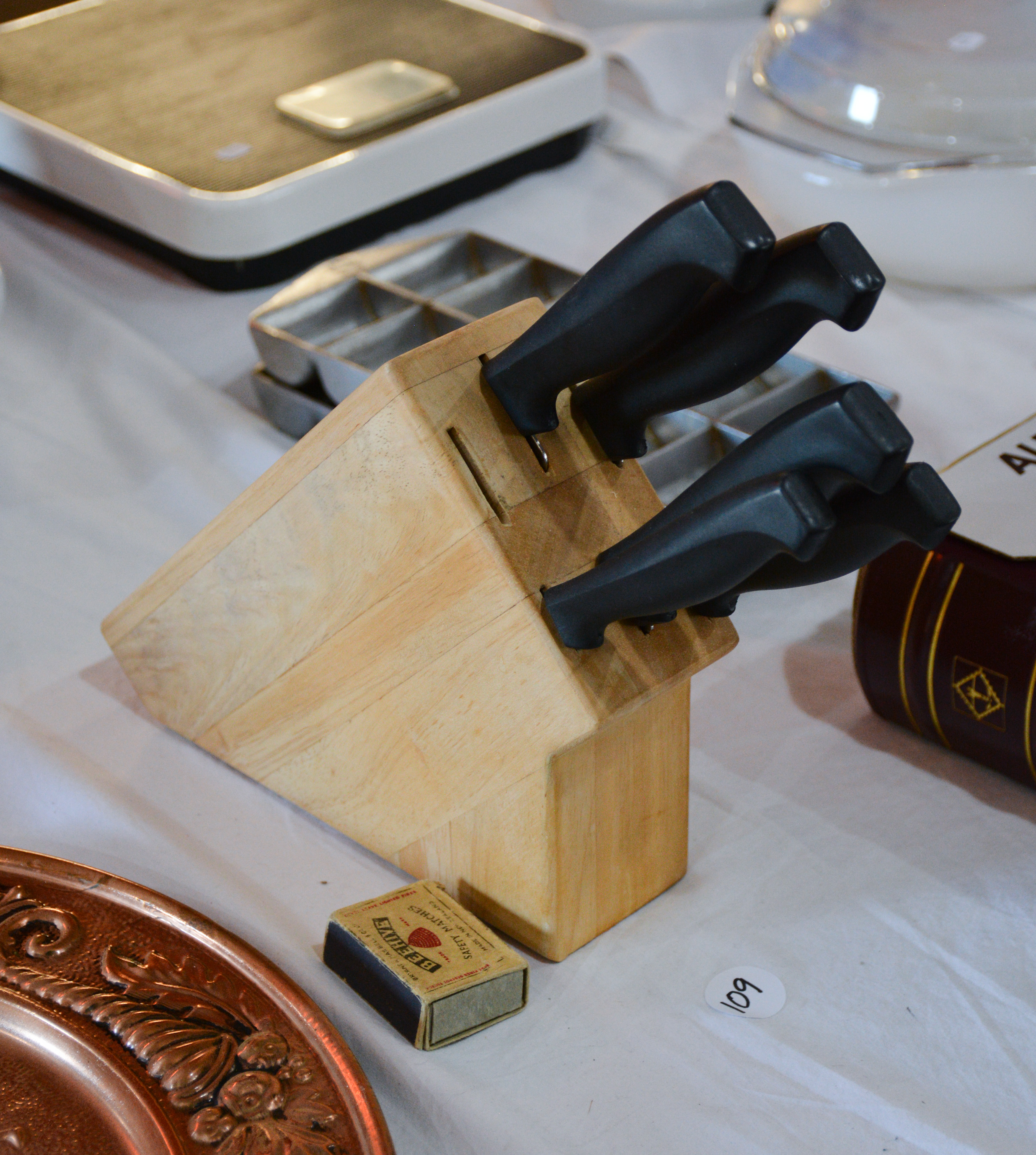Kitchen Knives in Wooden Holder — NZ auction result