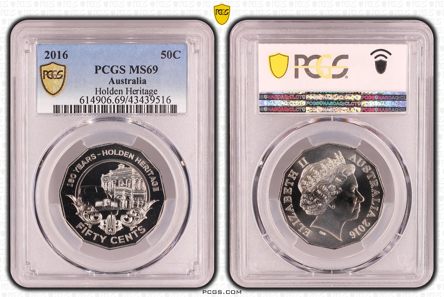 2016 Australia Fifty Cent, 50c Holden Heritage PCGS - MS69 -516