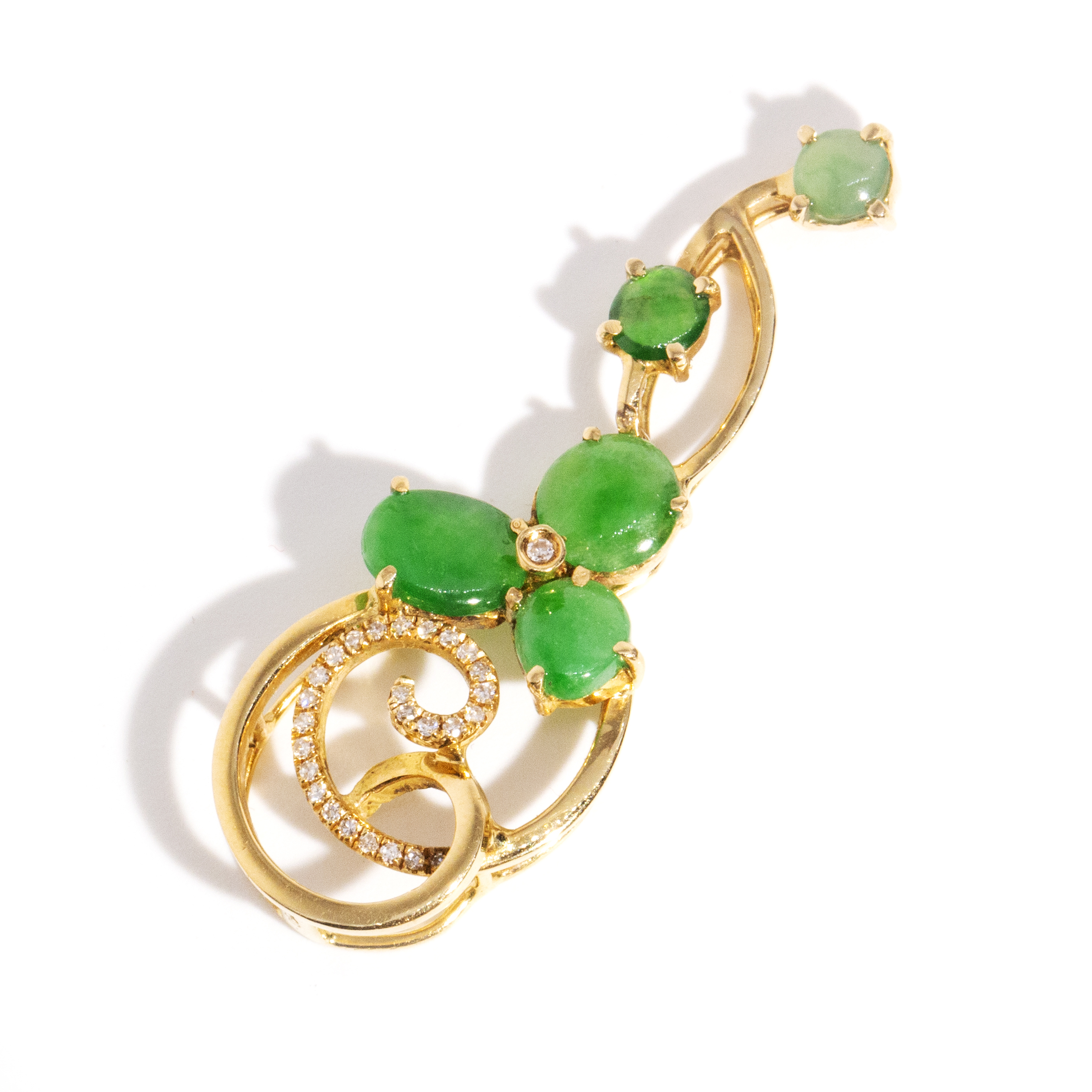 Vintage Jade & Diamond Pendant,