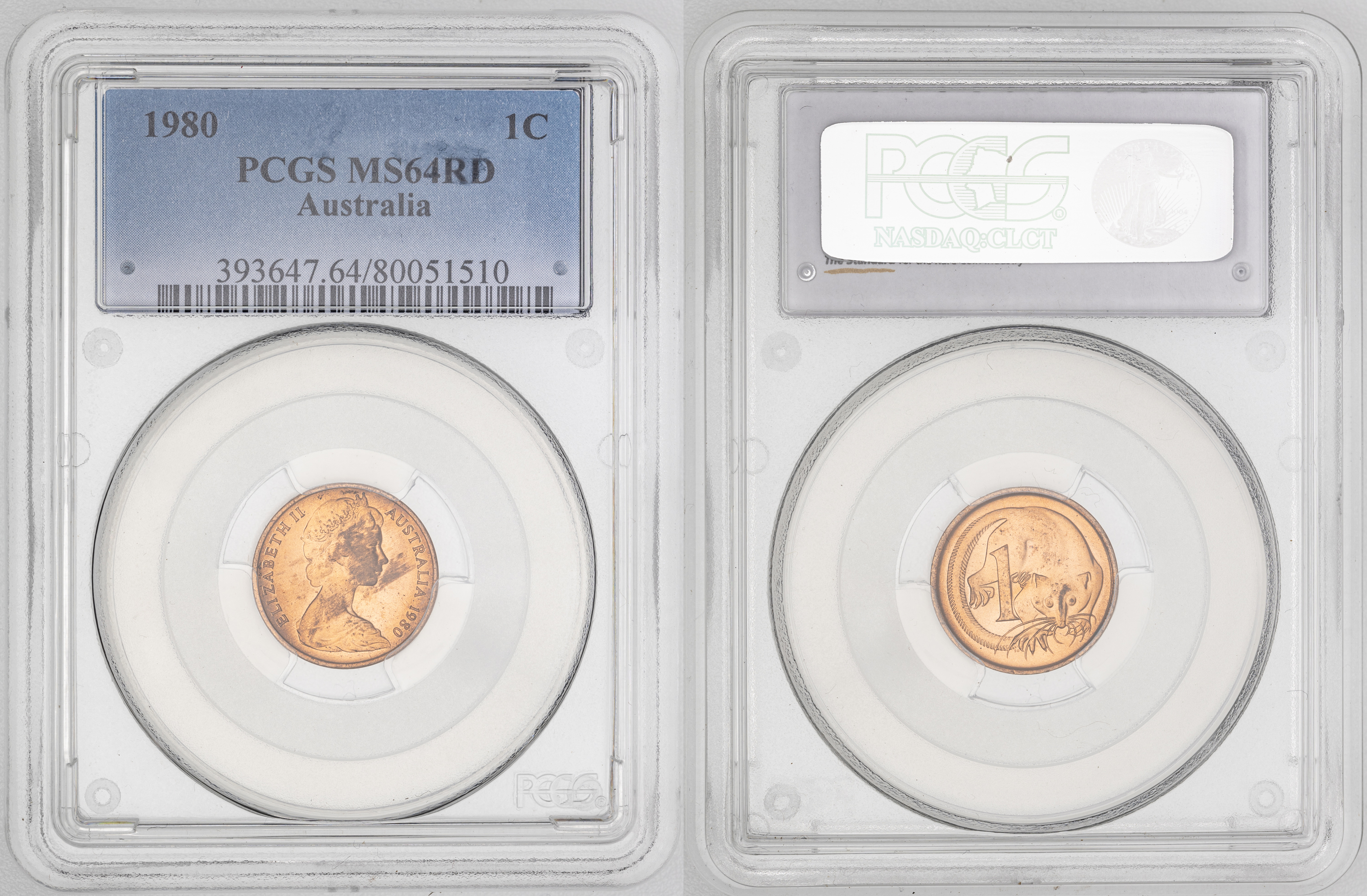 71 · Elizabeth II,  , One Cent, 1980, PCGS MS64RD