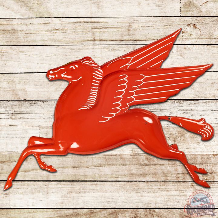 4' Mobil Pegasus Embossed SSP Bubble Sign - 8.9