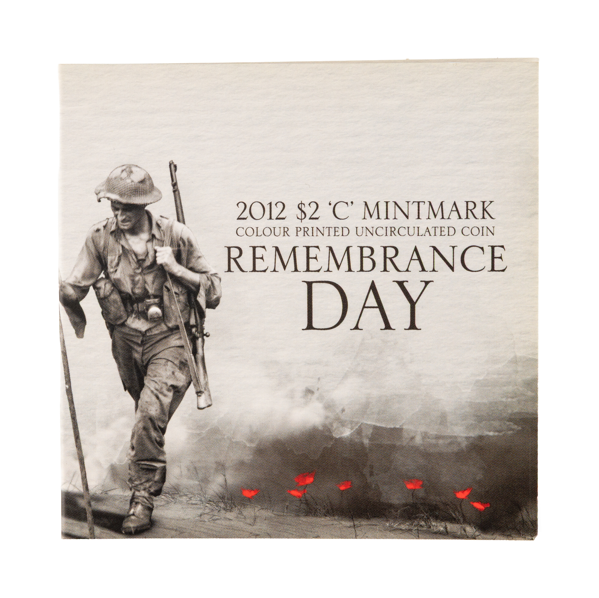 63 · Elizabeth II, Remembrance Day Red Poppy, Two Dollars, 2012-C,  UNC