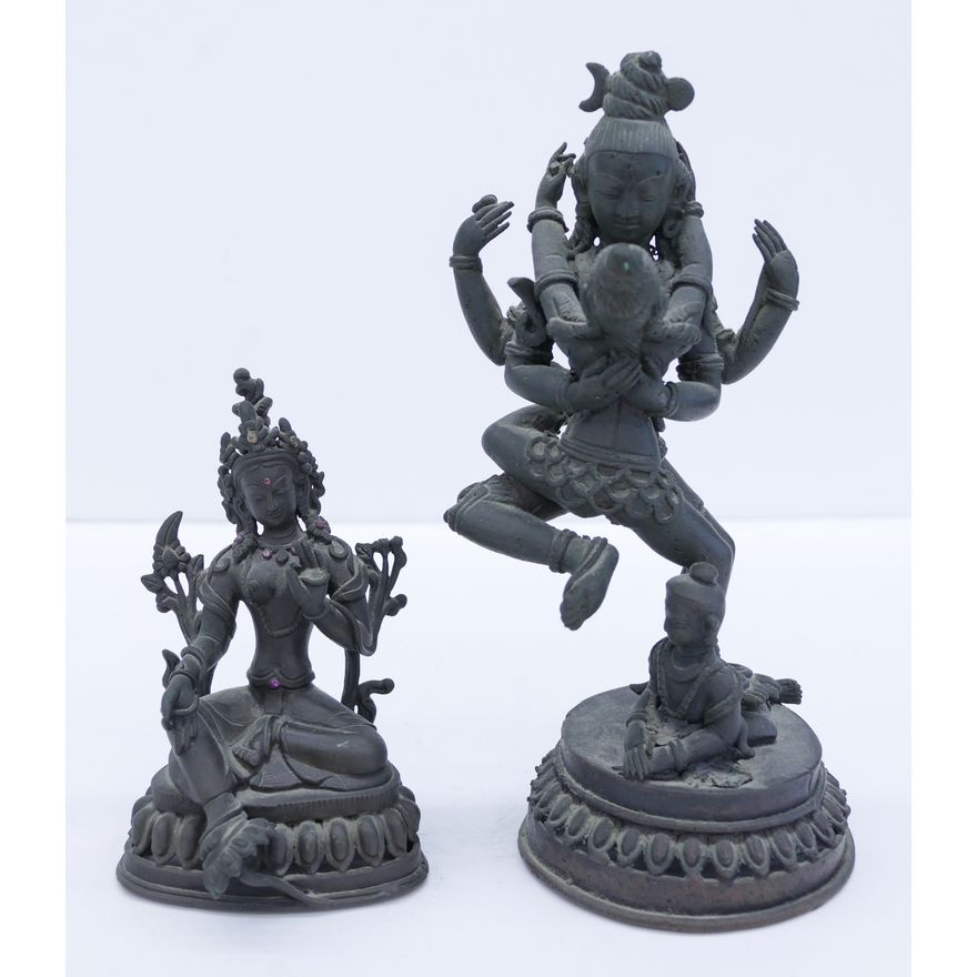2pc Tibetan 19th/20th Cent. Bronze Bodhisattvas