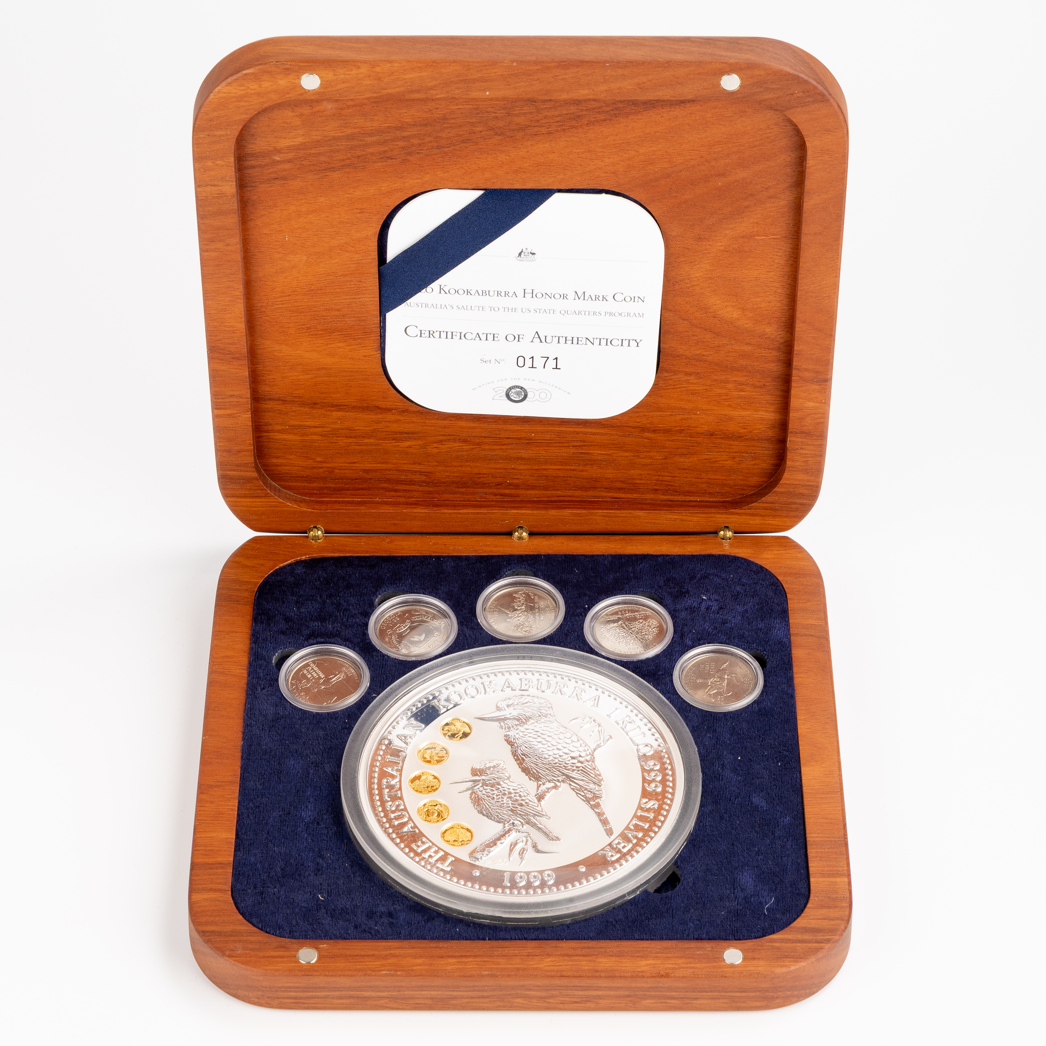 Elizabeth II, Kookaburra Kilo Honor Mark US State Quarters, Thirty Dollars, 1999, FDC