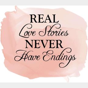Romantic Love Quote Vinyl Decor Bedroom Decal Home Wall Decoration Loving Quotes Love Real Love Stories Never Have endings - Size: 20 in x 1