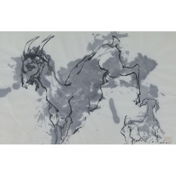 Kenneth Callahan ''Goats'' Tempera