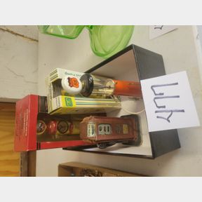 Vintage gas pump replica banks and display models