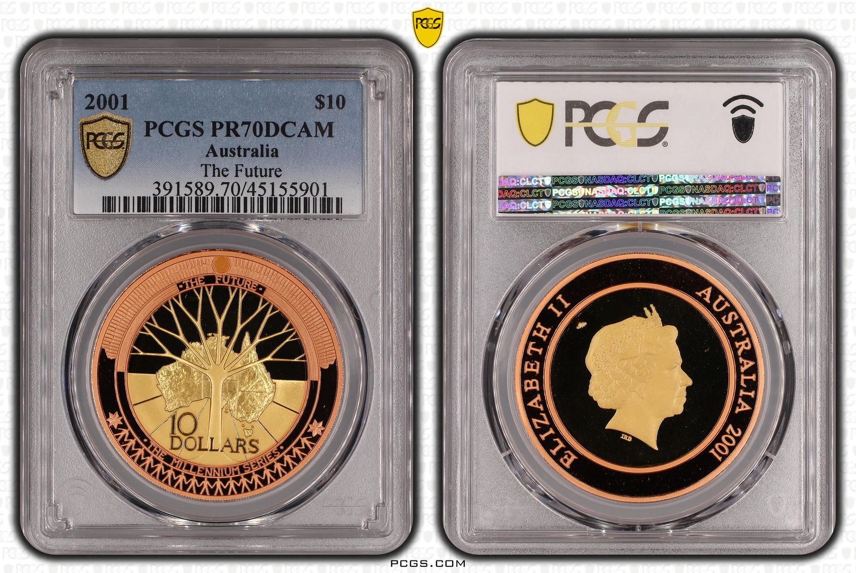 2001 Australia Ten Dollar, $10 The Future PCGS - PR70DCAM POP 16/0 -901