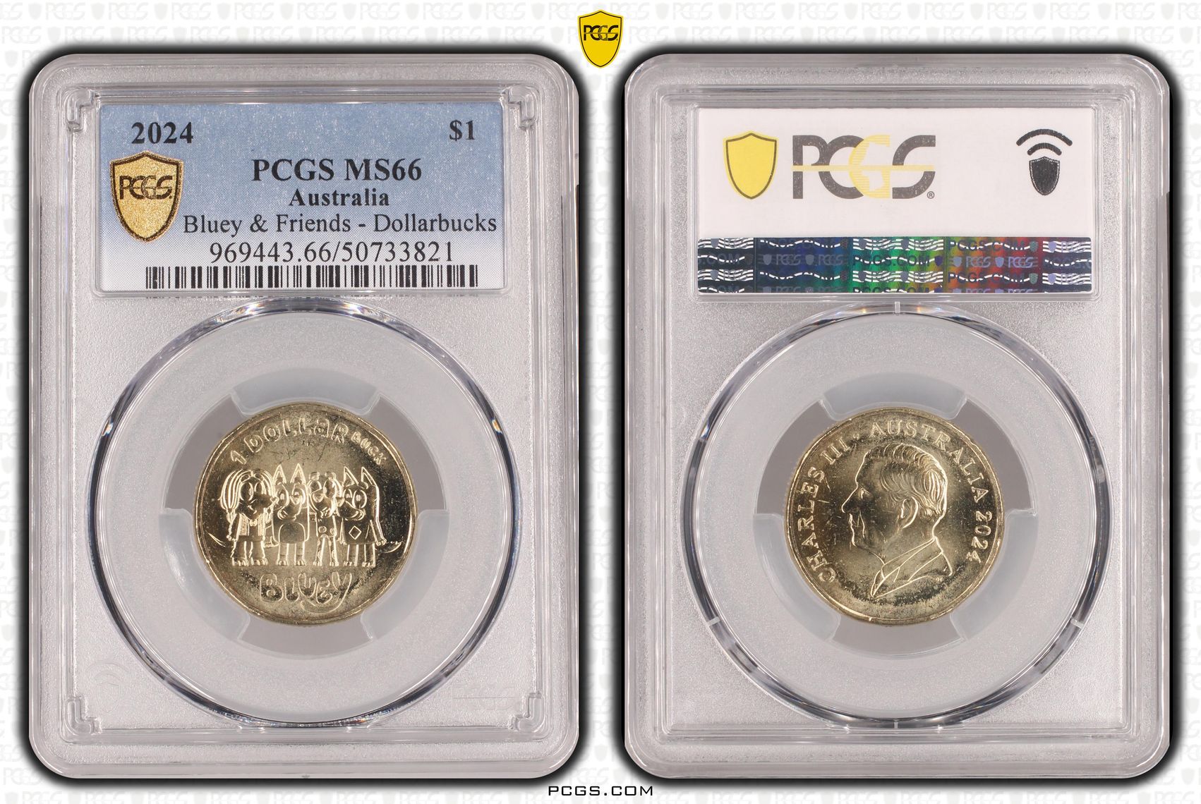 Bluey & Friends - Dollarbucks POP 1/0, One Dollar, 2024, PCGS MS66