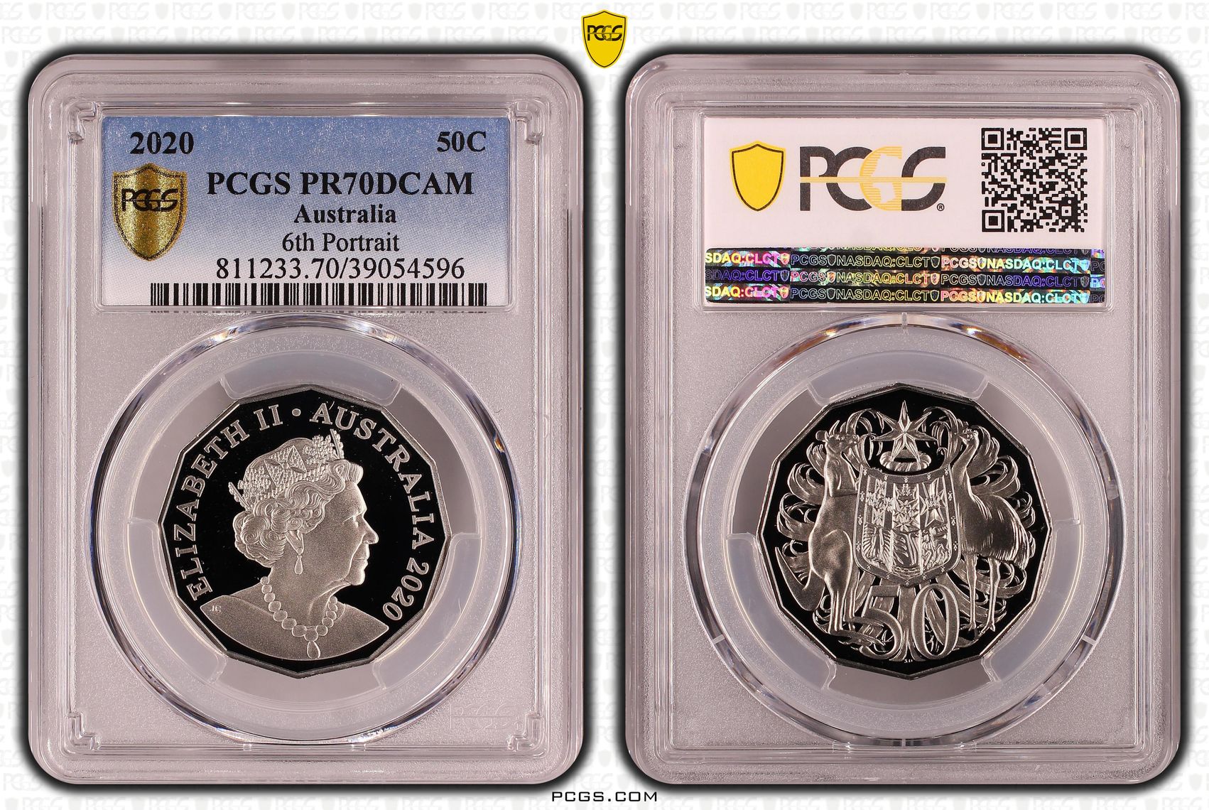 6th Portrait, Fifty Cent, 2020, PCGS PR70DCAM