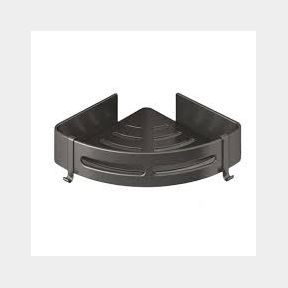 Punch-freeBlack Steel Bathroom Kitchen Corner Storage Shelf Triangular Rack- 51743/3489 SN B2 (S4)
