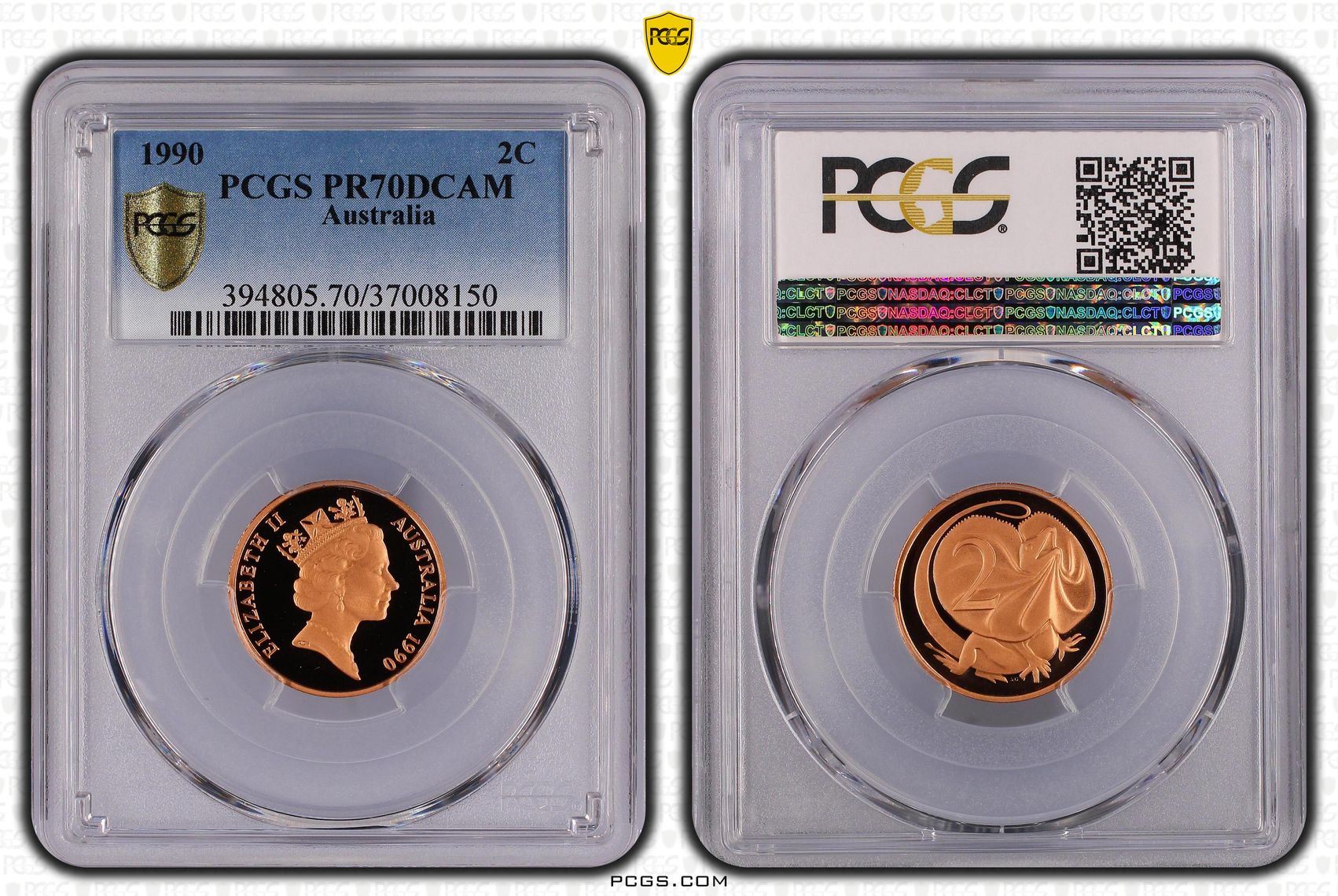 Elizabeth II, Two Cent, 1990, PCGS PR70DCAM